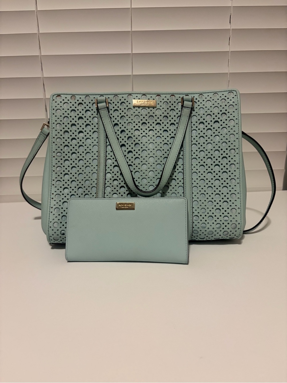 🦋 Kate Spade "Grace Blue" Satchel & Matching Wallet Bundle 🦋